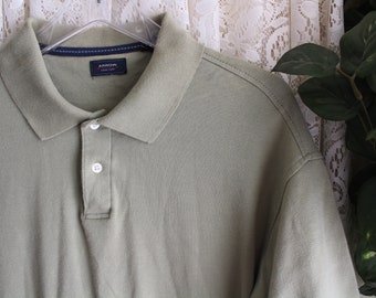 Vintage EGYPTIAN COTTON POLO Men Sz Large to Extra Large xl Arrow Shirt Sport Golf Business Casual Prep Short Sleeve Olive Green Gently Worn