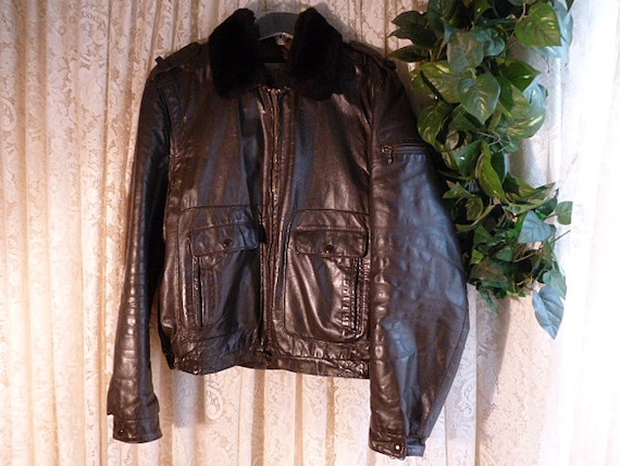 Vintage 44T LEATHER FLIGHT JACKET A 2 Style Sears… - image 1