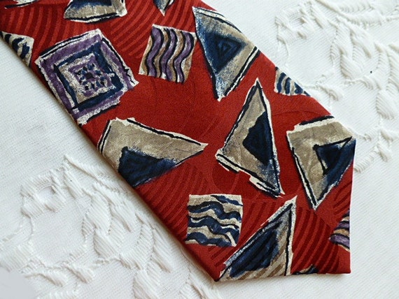 Vintage ITALIAN SILK TIE, Halston, Hand-Made, 100… - image 1