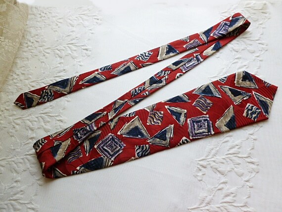 Vintage ITALIAN SILK TIE, Halston, Hand-Made, 100… - image 4