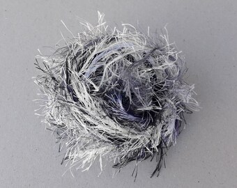 Filato per ciglia artistiche, abbellimento in fibra bianca e nera