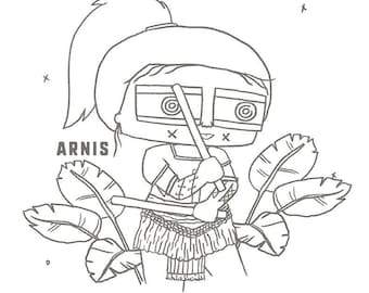 arnis coloring page