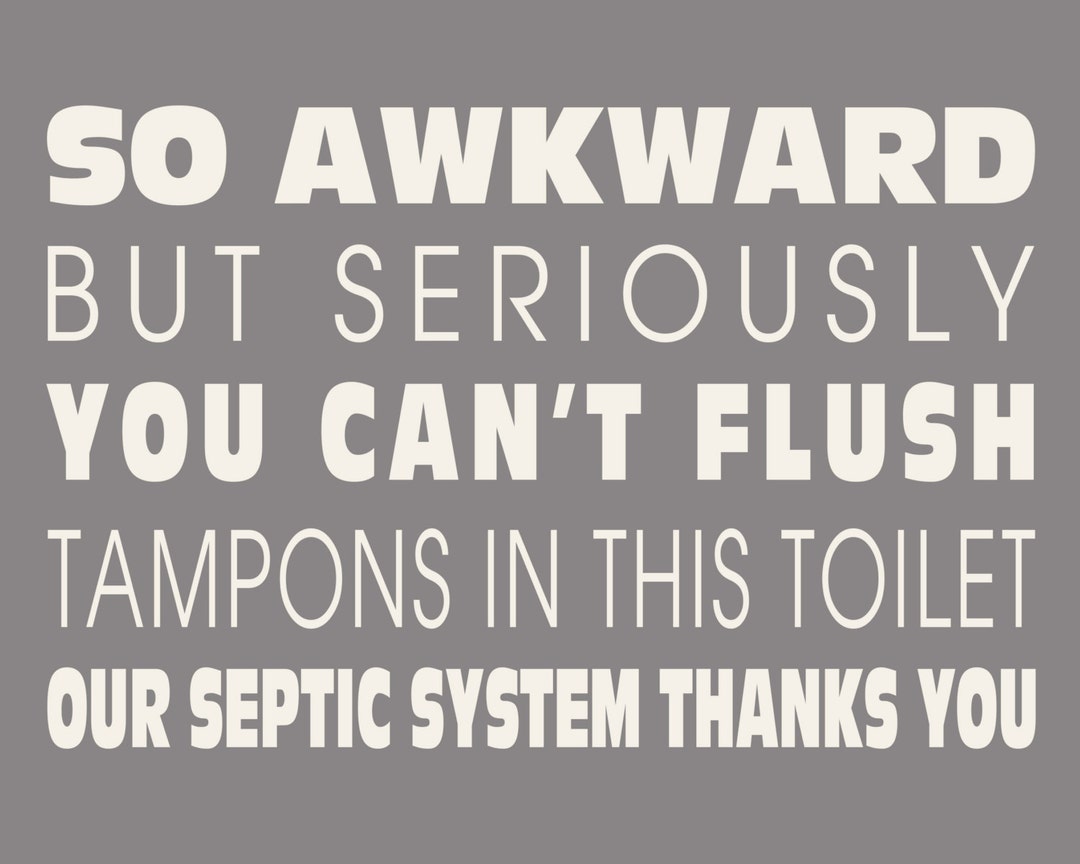 No Tampons Septic System Color Options Free Domestic Etsy
