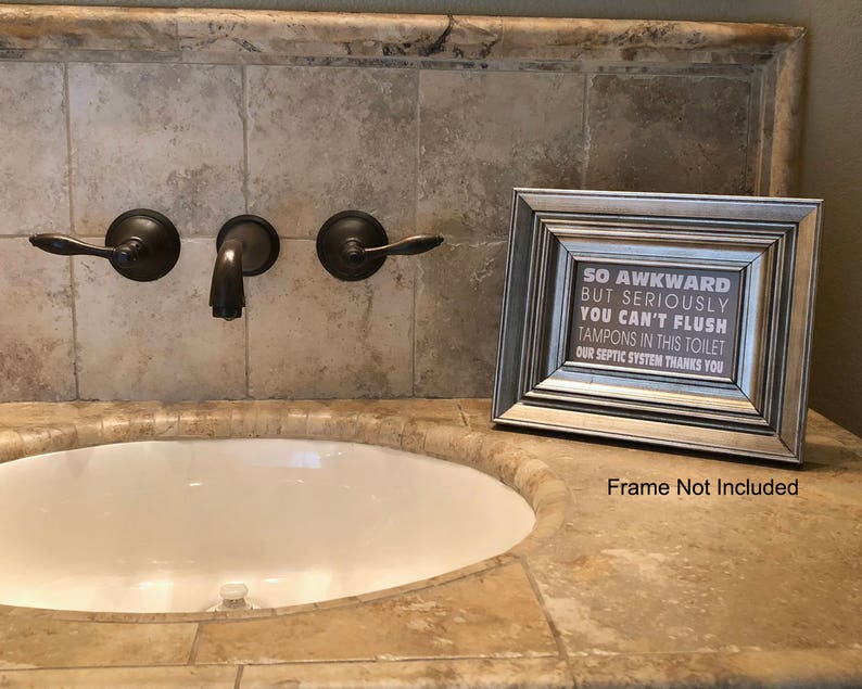 No Tampons Septic System Color Options Free Domestic Etsy