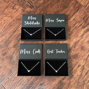 Personalised Teacher Gift | Thank you gift | Personalised Star Necklace | Personalised Heart Necklace | Teacher Christmas gift