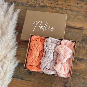 Personalised Baby Headband Gift Set: Cable Knit Bow Headbands