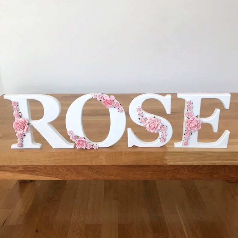 Nursery Letter Flower Letter Wooden Letter Nursery Decor Etsy UK