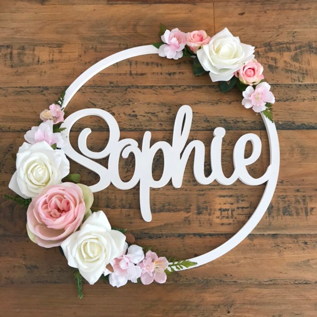 Personalised Flower Hoop Baby Shower Gift New Baby Gift Wedding Gift