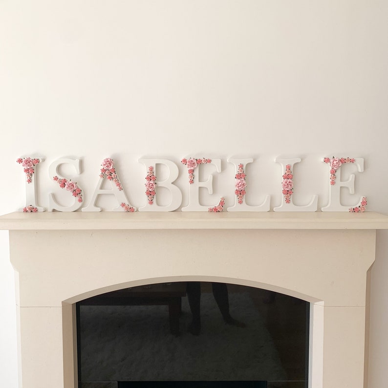 Nursery Letter Flower Letter Wooden Letter Nursery Decor Etsy UK