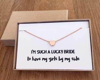 Bridesmaid Gift | Flower Girl Gift | Gold Heart Bracelet | Rose Gold Heart Bracelet | Wedding Favour