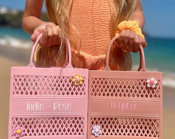 Personalised Jelly Tote Bag: Girls Summer Beach Bag