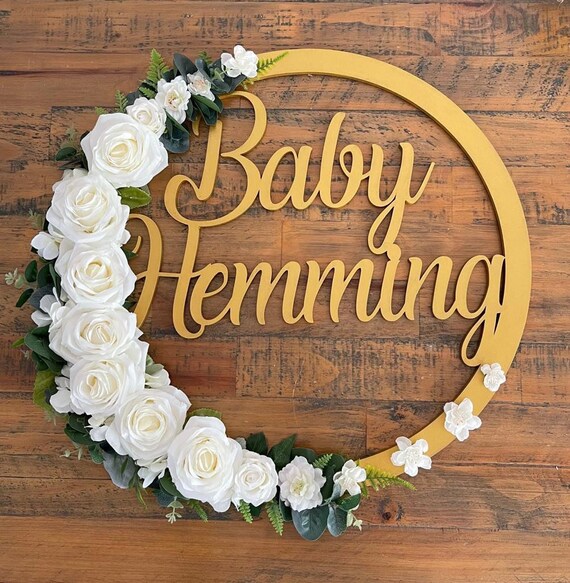 Personalised Baby Flower Hoop Baby Shower Gift New Baby Etsy