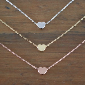 Mothers Day Gift Little Heart Necklace in Rose Gold, Gold & Silver Gift for her Birthday Gift Friend Gift image 2