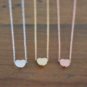 Mothers Day Gift Little Heart Necklace in Rose Gold, Gold & Silver Gift for her Birthday Gift Friend Gift image 3