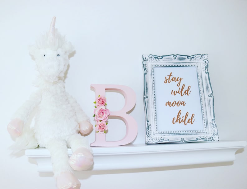 Nursery Letter Flower Letter Wooden Letter Nursery Decor Etsy UK