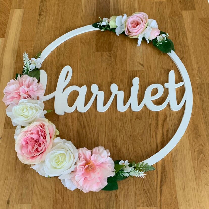 Personalised Flower Hoop Baby Shower Gift New Baby Gift Etsy