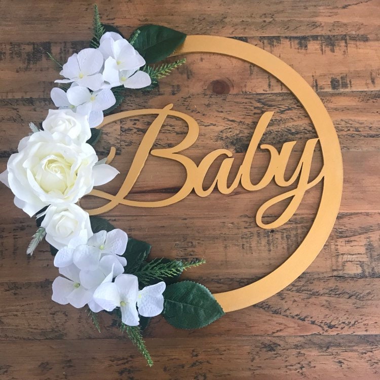 Personalised Flower Hoop Baby Shower Gift New Baby Gift Etsy