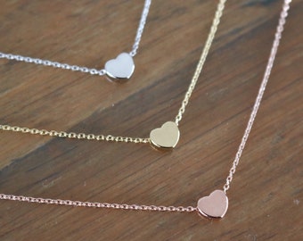 Mothers Day Gift | Little Heart Necklace in Rose Gold, Gold & Silver | Gift for her | Birthday Gift | Friend Gift