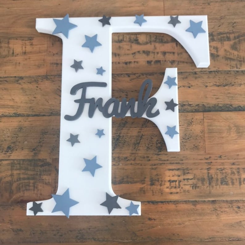 Personalised Nursery Letter Floral Wooden Letter Nursery Etsy