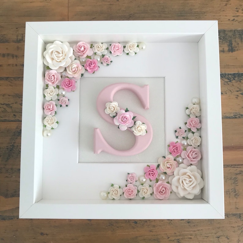 Flower Letter Frame Nursery Decor Baby Shower Gift New Etsy