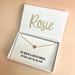 Personalised Bridesmaid gift: Heart or star bracelet with personalised box