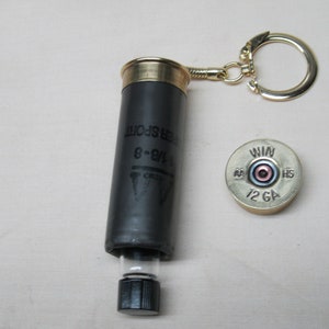 Grey Shotgun Shell Urn with Keychain Memorial Keepsake Funeral Cremation