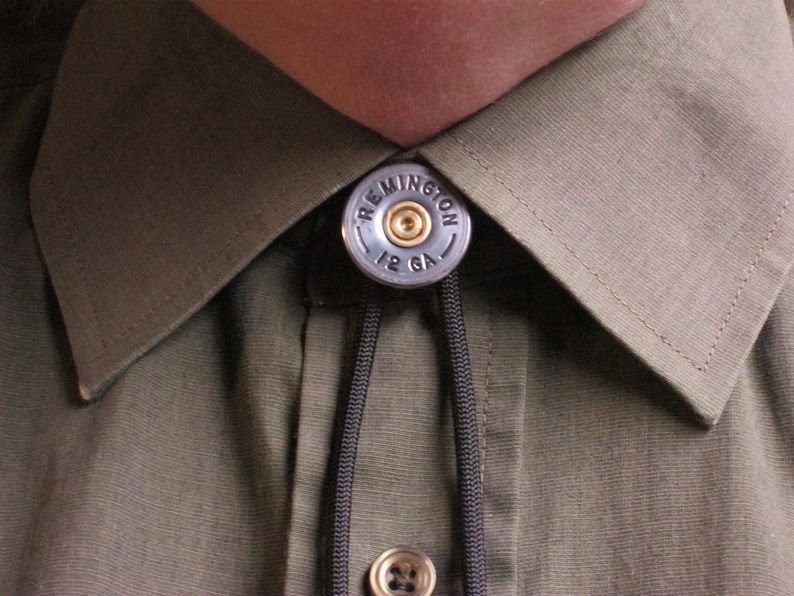Shotgun Shell Bolo Tie Remington Nickel 12 Ga for Men