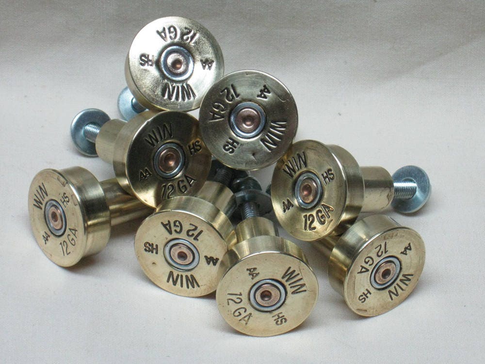 4 Shotgun Shell Cupboard Door Knobs Door Pulls Distressed Etsy