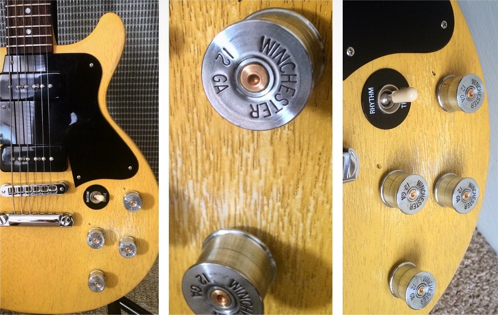 4 Guitar Knobs Nickel DOUBLE 5/8 High Etsy