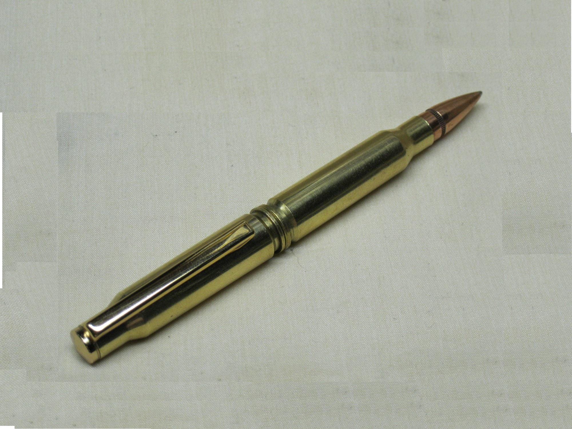 Brass Bullet Pen 308 Winchester Cross Style Twist Flat Clip - Etsy