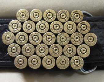 9mm Bullet Belt Buckle Brass Straightline 2 3/4 x 1 3/4 Inches