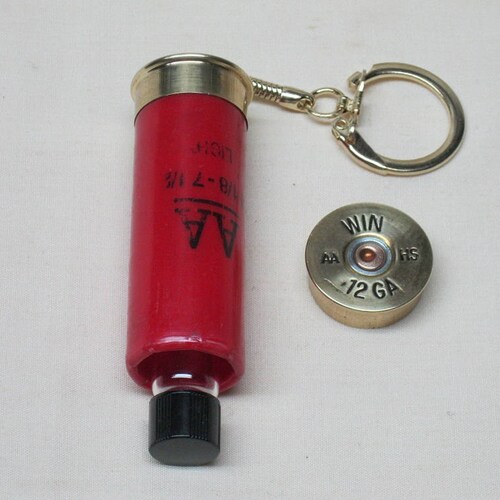 Red Authentic Shotgun Shell Urn with Keychain Memorial Keepsake Funeral Cremation