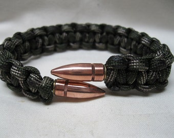 Camo Bullet Bracelet with Cobra Weave Paracord Survival Bracelet