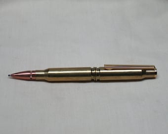 Brass Bullet Pen 308 Winchester Cross Style Twist Flat Clip