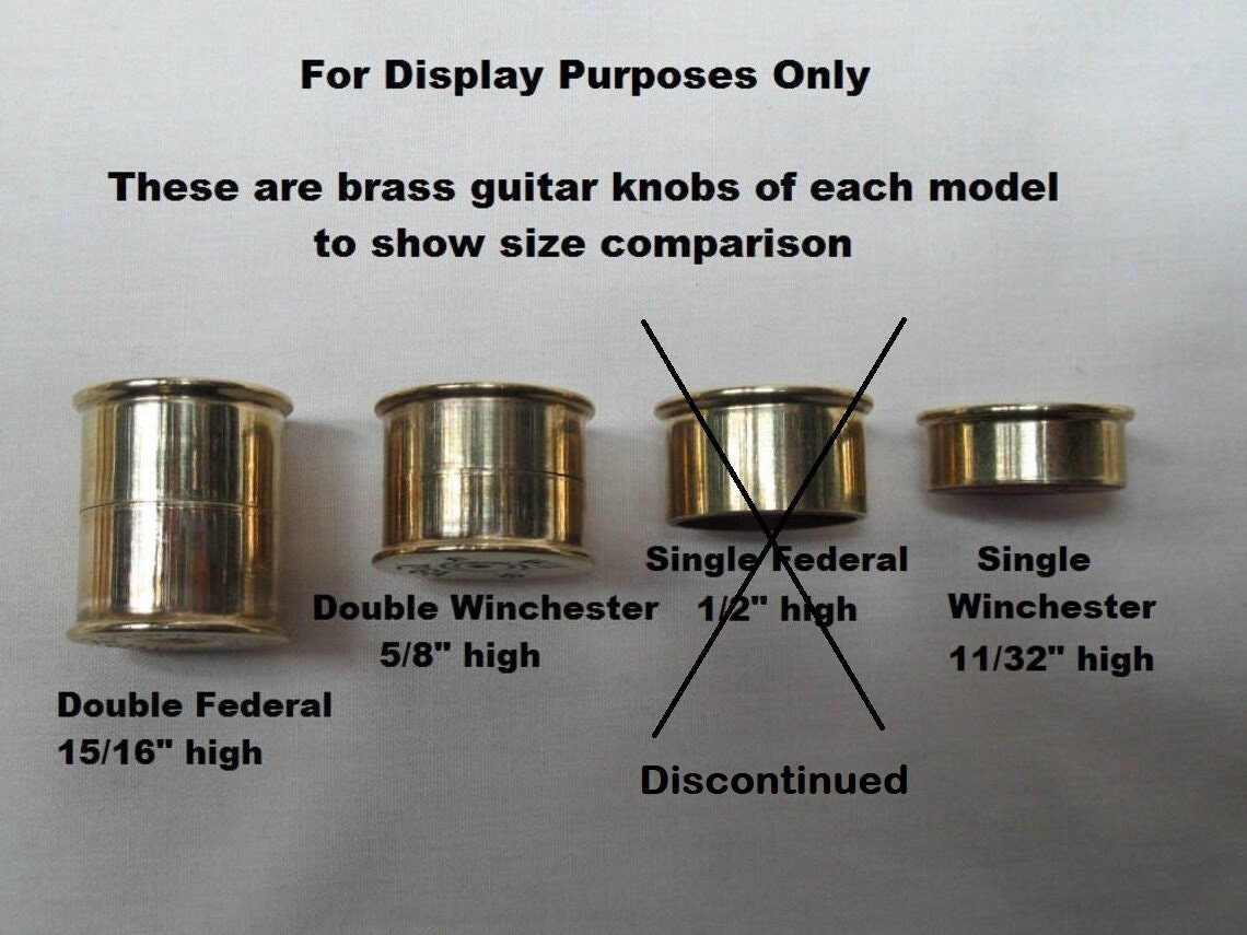 2 Guitar Knobs, Brass Winchester Shotgun Shell DOUBLE 5/8 High -  Canada