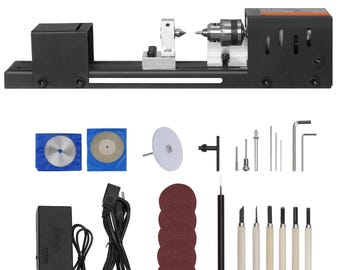 Small Wood Lathe Bench Machine for Small Projects, Woodworking Tool