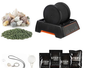 Rock Tumbler Machine Kit - Stone Polisher with Accessories