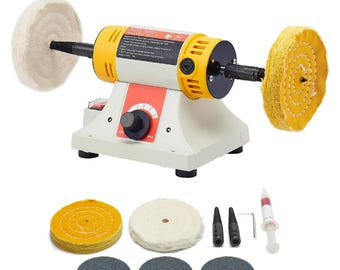 Buffer Polisher Bench Machine Tool for materials, including metal, wood, plastic, etc. buffing and polishing