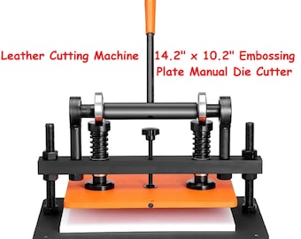 Leather Cutter Tool Embossing Plate Manual Die Cutter fabric leather, PVC/EVA foam, non-sticky materials plastic, rubber sheets 14.2 x 10.2"