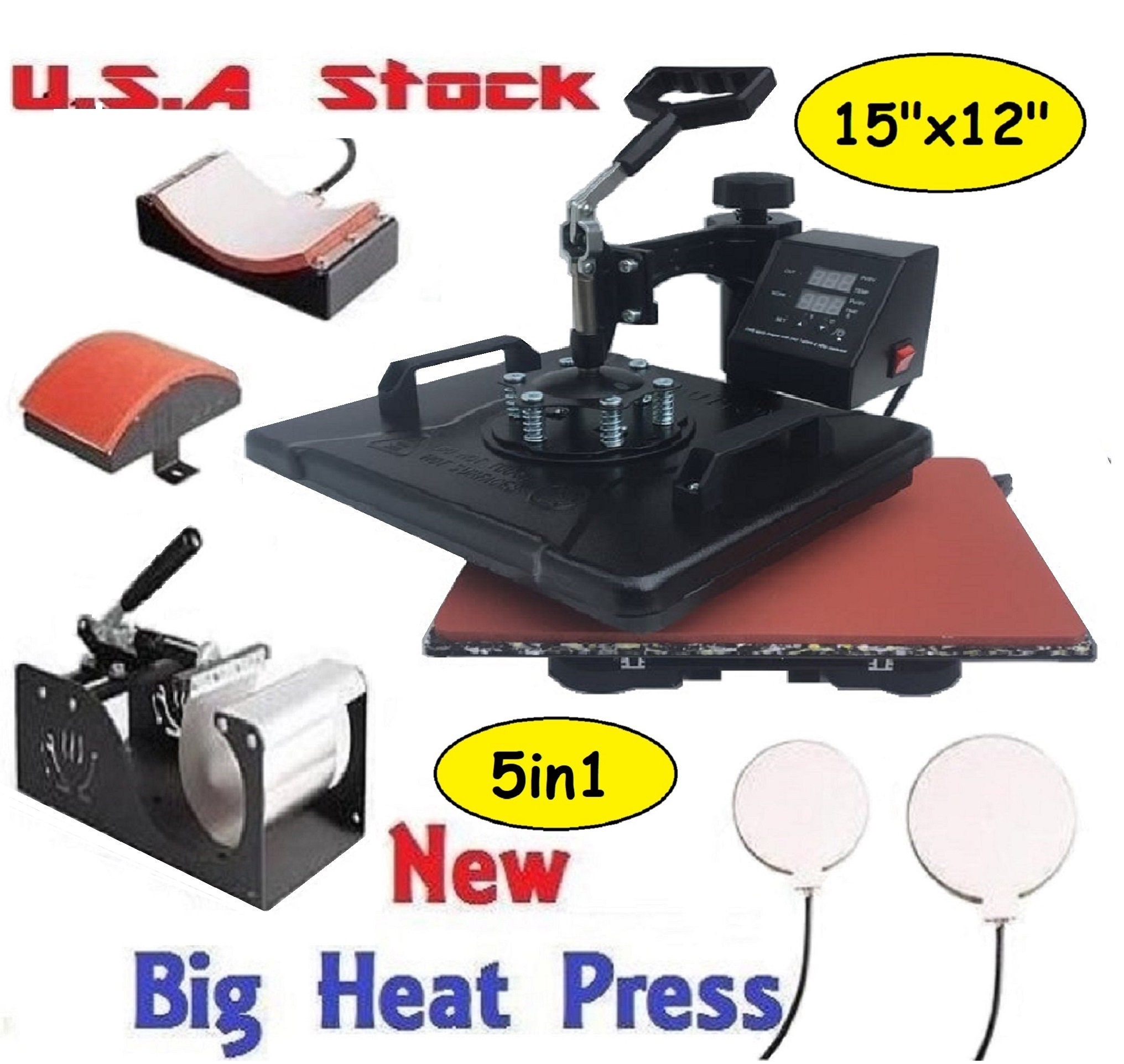 15x125IN1 Swing Away Heat Press & Accessories for custom work Etsy
