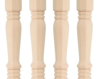 4 - 14" Wood Table Legs Farmhouse Country
