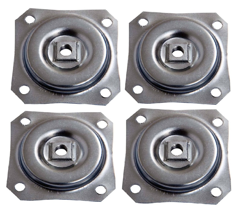 4 Furniture Mounting Hardware for wooden legs tier shelves making woodworking metal top plates set of 4 home shop garage screw mounting