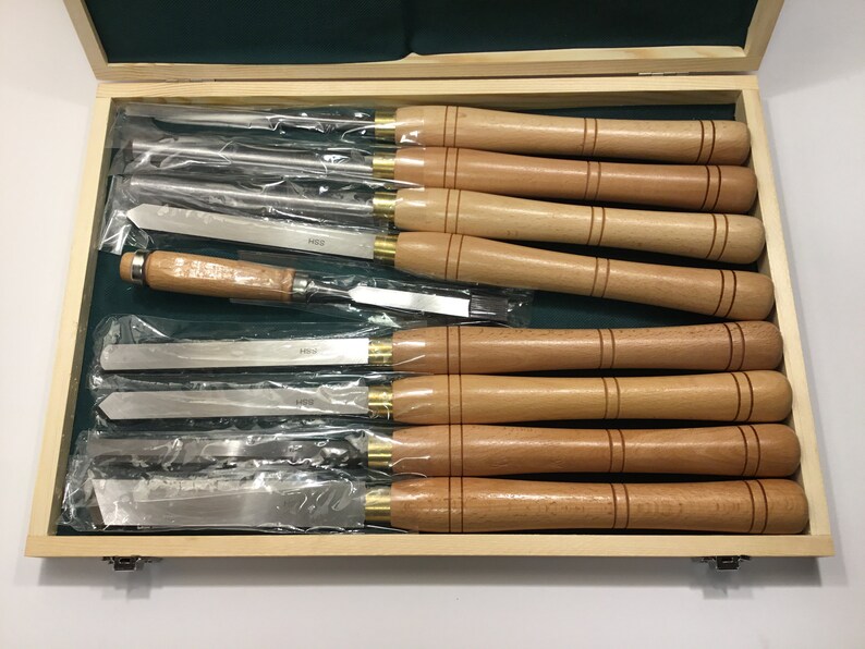 Lathes & Chisel Set All Wooden Handles A Woodworking Tools Kit Etsy