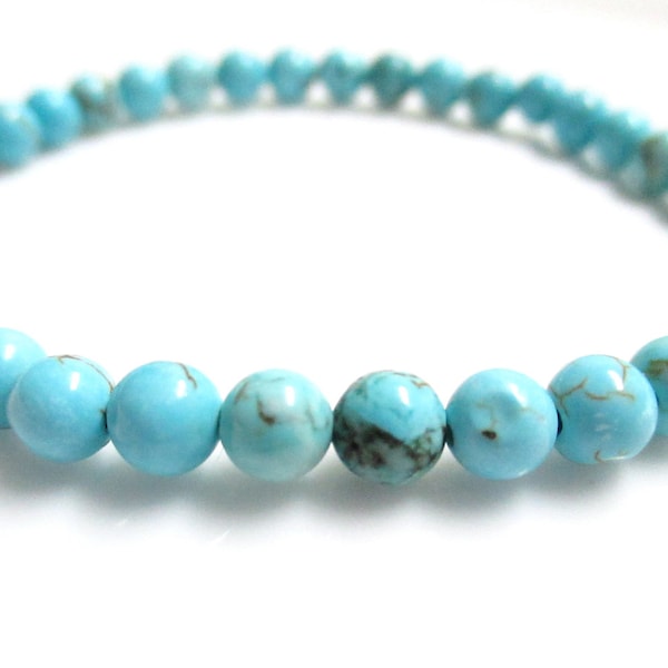 Turquoise Bracelet - Elastic Bracelet - Boho Bracelet - Beaded Stretch Bracelet