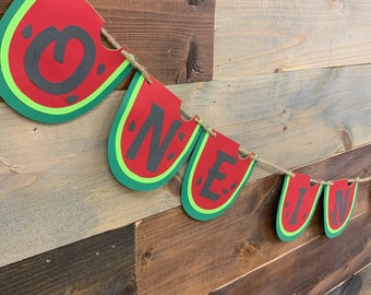 One in a Melon Banner / Watermelon Garland / Watermelon Birthday / Watermelon Slice Garland / Watermelon Banner / Watermelon Party