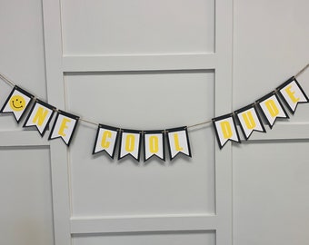 One Cool Dude Banner  / Birthday Banner / 1st Birthday / One Cool Dude Garland / Smileyface Banner