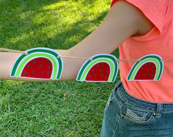 Watermelon Rainbow Garland / Watermelon Garland / Watermelon Banner / Watermelon / Watermelon Party / One in a Melon / Watermelon Birthday