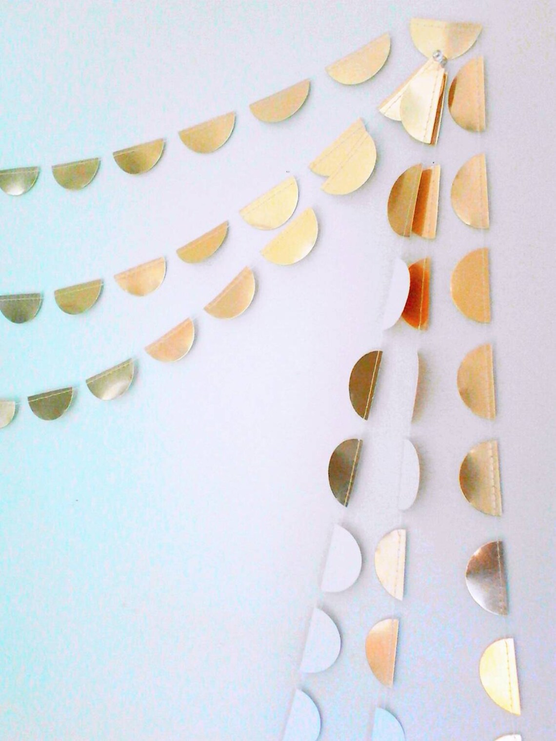 Gold Scallop Garland Gold Bunting Gold Halfcircle Garland Etsy