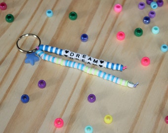 Dream Clay Bead Keychain, Dream Keychain, Star Keychain, Clay Bead Keychain, Keychains