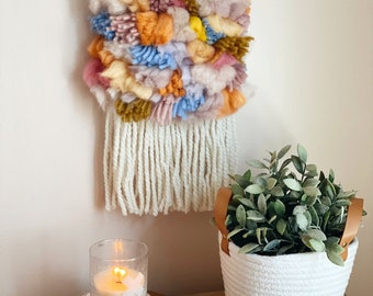 Very Peri Weaving, [ weaving, wall hanging, wall decor, wool wall hanging, tapestry, tapestry wall hanging, boho wall art, boho decor ]